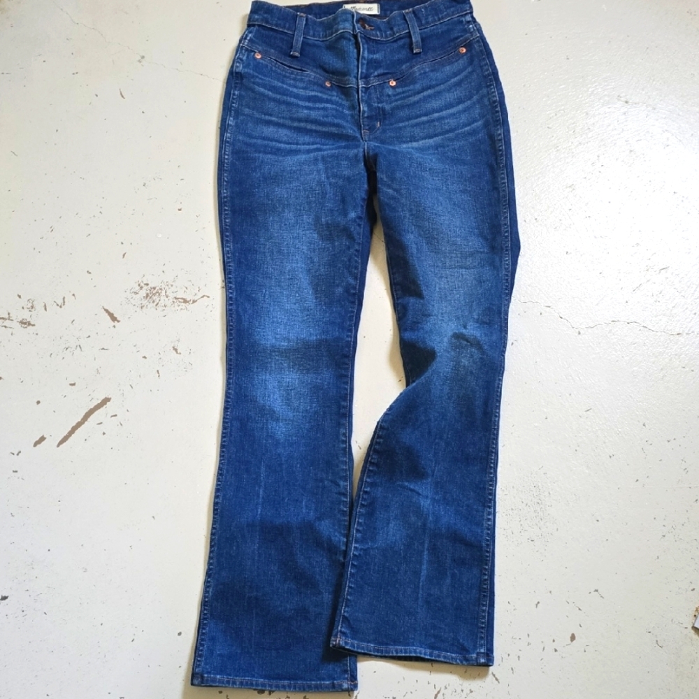 Dark Blue Madewell Skinny Flare Jeans Size 28 Women's Stretch Western 32 Inseam